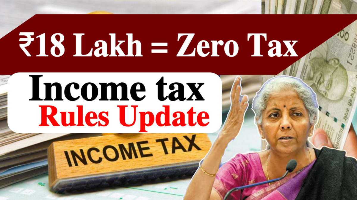 Income Tax Rule Update : No Tax will be Payable on Earning Rs 18 Lakh.